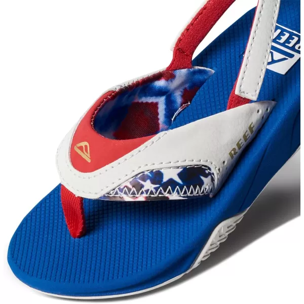 imageREEF ToddlerLittle Kid Fanning Flip Flop Arch Support Durable Outsole Water Friendly BackstrapRed White and Blue