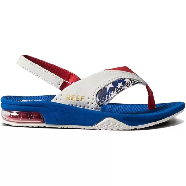 imageREEF ToddlerLittle Kid Fanning Flip Flop Arch Support Durable Outsole Water Friendly BackstrapRed White and Blue