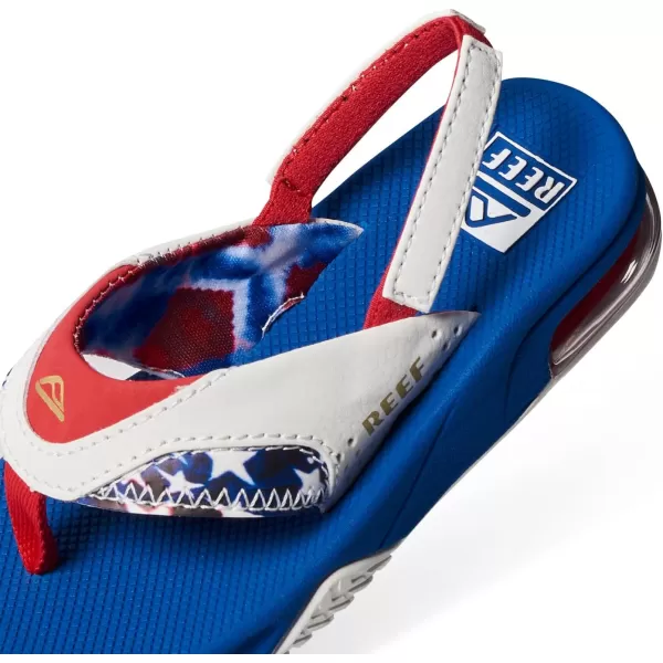 imageREEF ToddlerLittle Kid Fanning Flip Flop Arch Support Durable Outsole Water Friendly BackstrapRed White and Blue