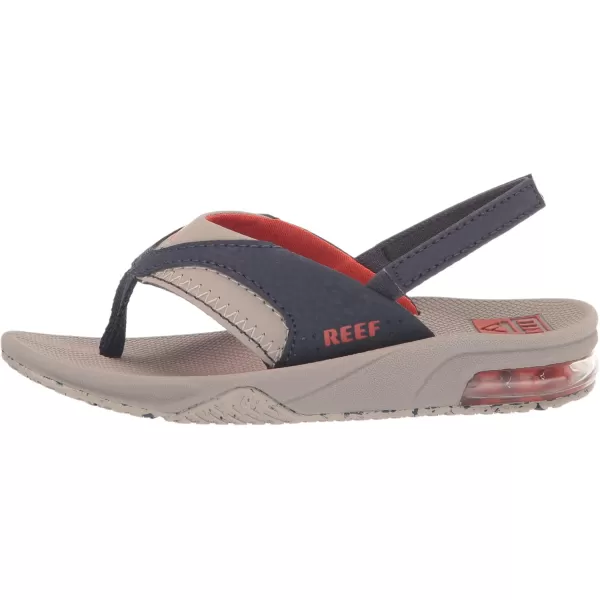 imageREEF ToddlerLittle Kid Fanning Flip Flop Arch Support Durable Outsole Water Friendly BackstrapTaupeNavy
