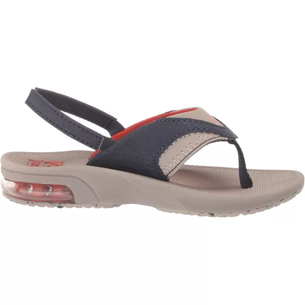 imageREEF ToddlerLittle Kid Fanning Flip Flop Arch Support Durable Outsole Water Friendly BackstrapTaupeNavy