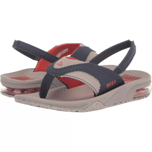 imageREEF ToddlerLittle Kid Fanning Flip Flop Arch Support Durable Outsole Water Friendly BackstrapTaupeNavy