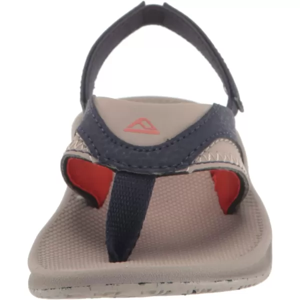 imageREEF ToddlerLittle Kid Fanning Flip Flop Arch Support Durable Outsole Water Friendly BackstrapTaupeNavy