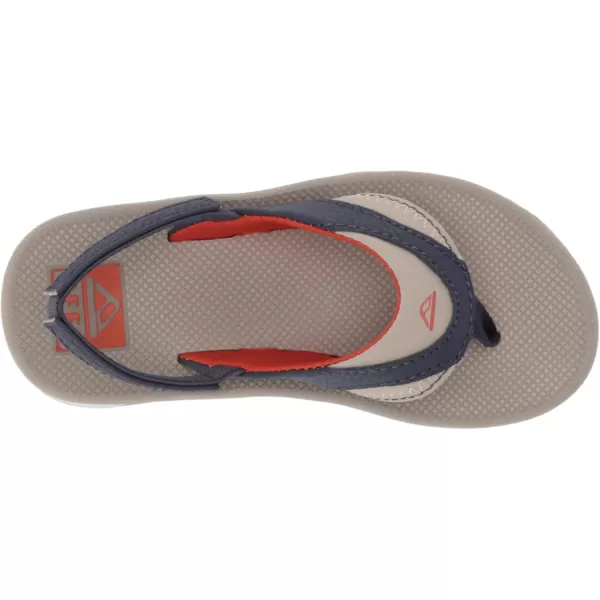 imageREEF ToddlerLittle Kid Fanning Flip Flop Arch Support Durable Outsole Water Friendly BackstrapTaupeNavy