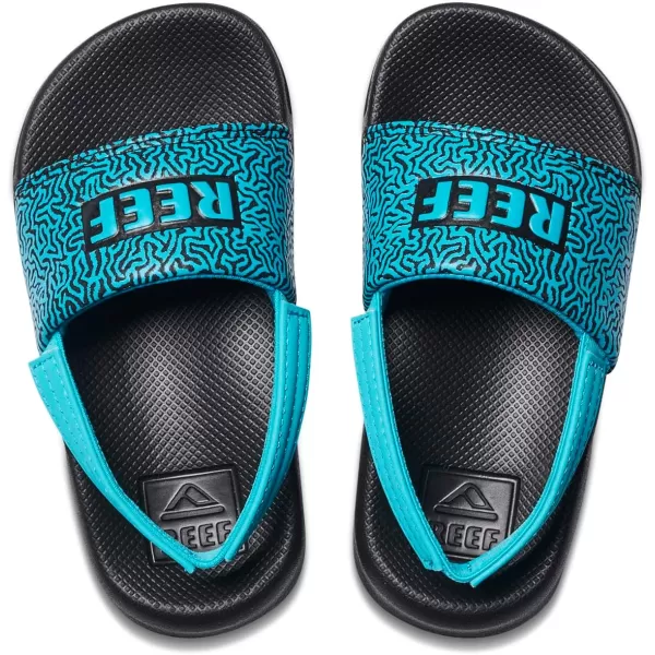 imageREEF ToddlerLittle Kid One Slide Sandal Lightweight ampamp Water Friendly BackstrapBlue Coral