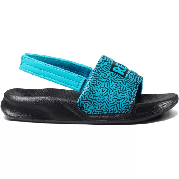imageREEF ToddlerLittle Kid One Slide Sandal Lightweight ampamp Water Friendly BackstrapBlue Coral