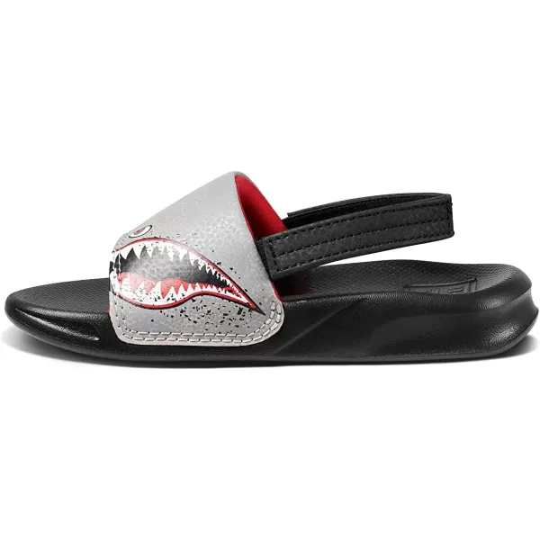 imageREEF ToddlerLittle Kid One Slide Sandal Lightweight ampamp Water Friendly BackstrapFlying Sharks