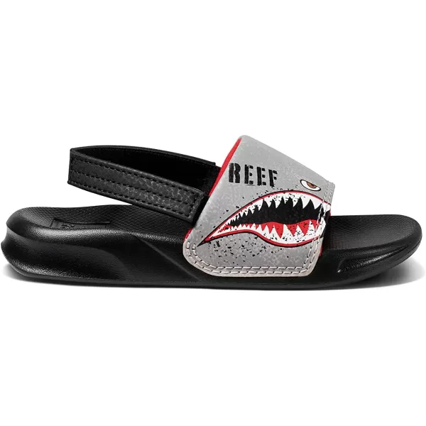 imageREEF ToddlerLittle Kid One Slide Sandal Lightweight ampamp Water Friendly BackstrapFlying Sharks