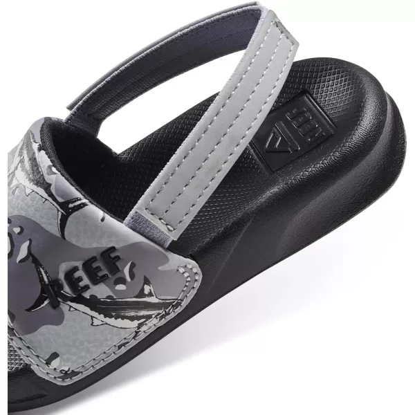 imageREEF ToddlerLittle Kid One Slide Sandal Lightweight ampamp Water Friendly BackstrapGrey Camo Shark