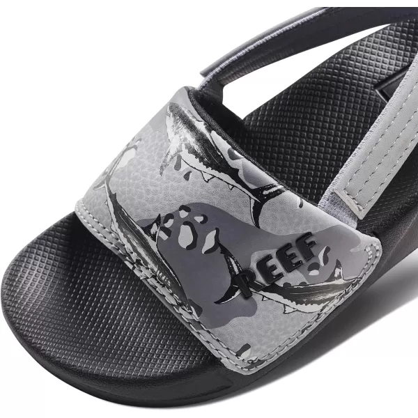 imageREEF ToddlerLittle Kid One Slide Sandal Lightweight ampamp Water Friendly BackstrapGrey Camo Shark