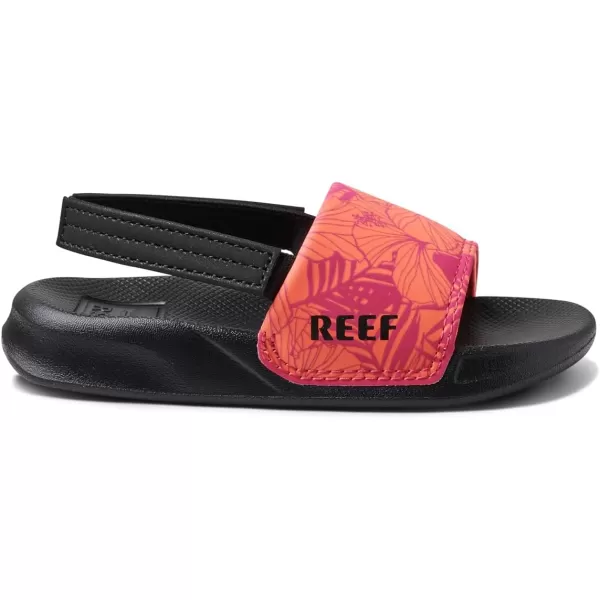 imageREEF ToddlerLittle Kid One Slide Sandal Lightweight ampamp Water Friendly BackstrapPink Peacock Hibiscus
