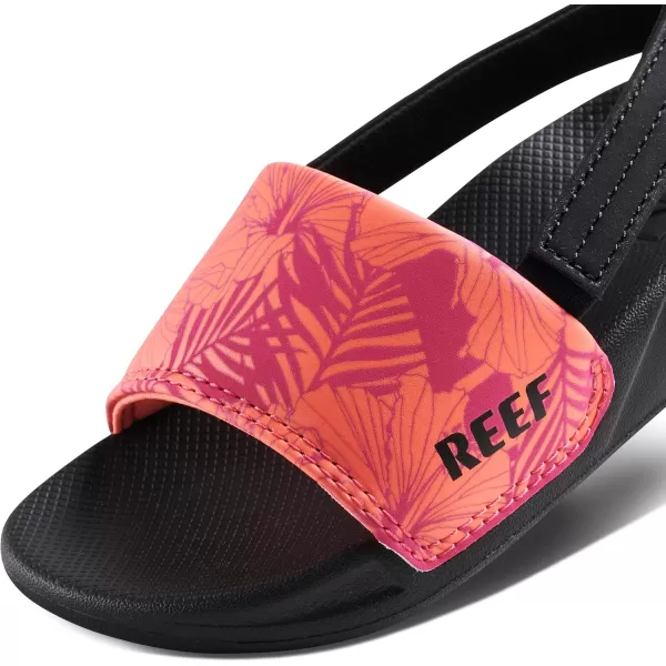 imageREEF ToddlerLittle Kid One Slide Sandal Lightweight ampamp Water Friendly BackstrapPink Peacock Hibiscus