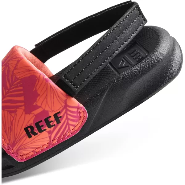 imageREEF ToddlerLittle Kid One Slide Sandal Lightweight ampamp Water Friendly BackstrapPink Peacock Hibiscus