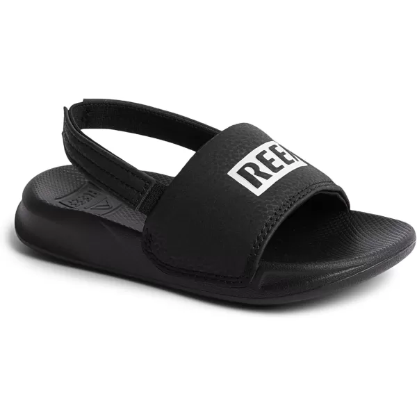 imageREEF ToddlerLittle Kid One Slide Sandal Lightweight ampamp Water Friendly BackstrapReef BlackWhite