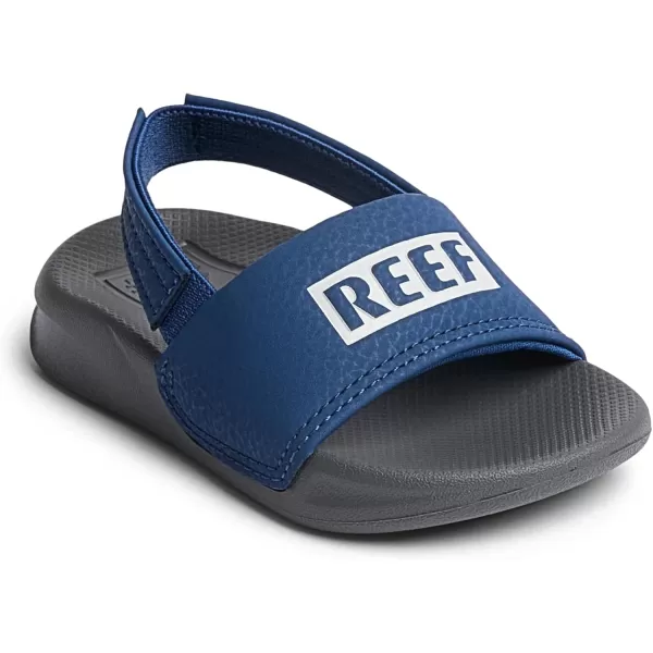 imageREEF ToddlerLittle Kid One Slide Sandal Lightweight ampamp Water Friendly BackstrapReef GreyBlue