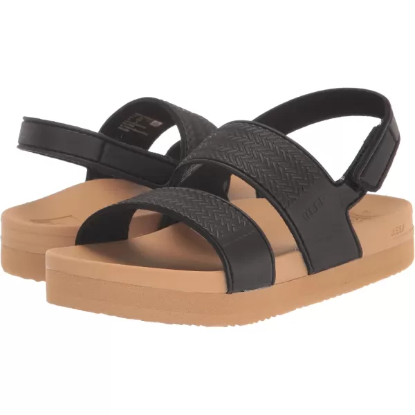 imageREEF ToddlerLittle Kid Water Vista Platform Sandal Water Friendly Adjustable Velcro StrapBlackTan