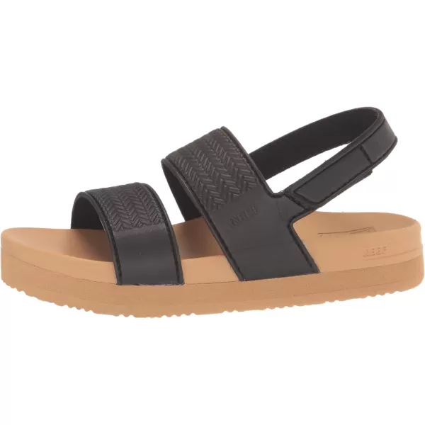 imageREEF ToddlerLittle Kid Water Vista Platform Sandal Water Friendly Adjustable Velcro StrapBlackTan