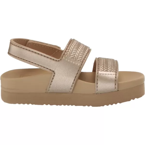 imageREEF ToddlerLittle Kid Water Vista Platform Sandal Water Friendly Adjustable Velcro StrapGolden Hour