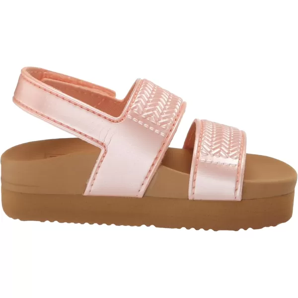 imageREEF ToddlerLittle Kid Water Vista Platform Sandal Water Friendly Adjustable Velcro StrapPeach Parfait