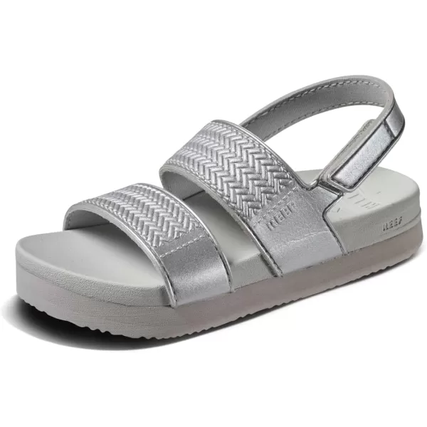 imageREEF ToddlerLittle Kid Water Vista Platform Sandal Water Friendly Adjustable Velcro StrapSilver