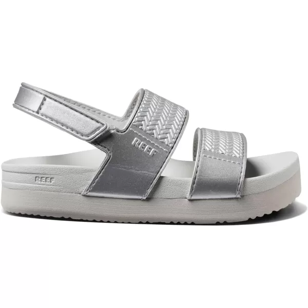 imageREEF ToddlerLittle Kid Water Vista Platform Sandal Water Friendly Adjustable Velcro StrapSilver