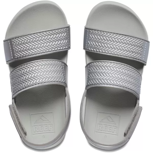 imageREEF ToddlerLittle Kid Water Vista Platform Sandal Water Friendly Adjustable Velcro StrapSilver