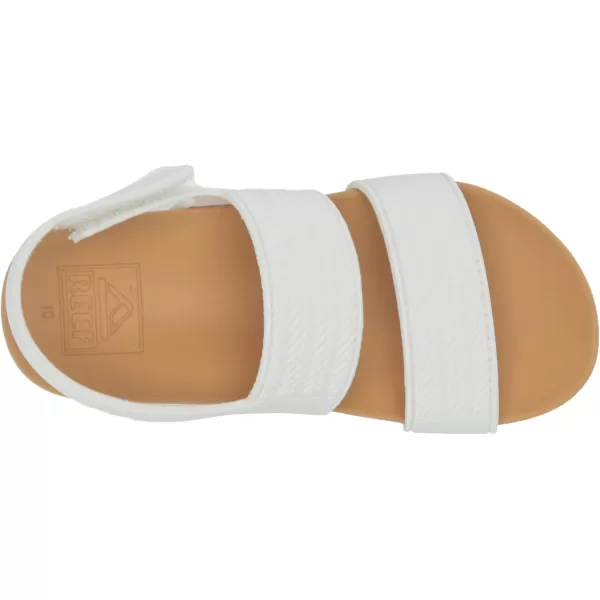 imageREEF ToddlerLittle Kid Water Vista Platform Sandal Water Friendly Adjustable Velcro StrapWhiteTan