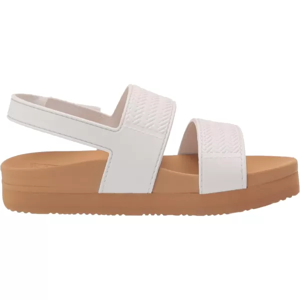 imageREEF ToddlerLittle Kid Water Vista Platform Sandal Water Friendly Adjustable Velcro StrapWhiteTan