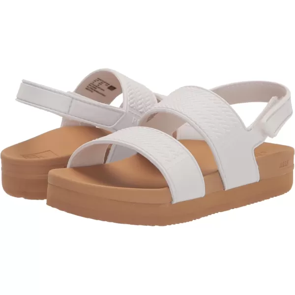 imageREEF ToddlerLittle Kid Water Vista Platform Sandal Water Friendly Adjustable Velcro StrapWhiteTan