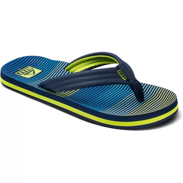 imageREEF UnisexChild Kids Ahi FlipFlopAqua Green Stripe