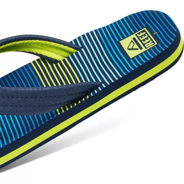 imageREEF UnisexChild Kids Ahi FlipFlopAqua Green Stripe