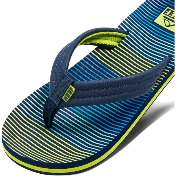 imageREEF UnisexChild Kids Ahi FlipFlopAqua Green Stripe