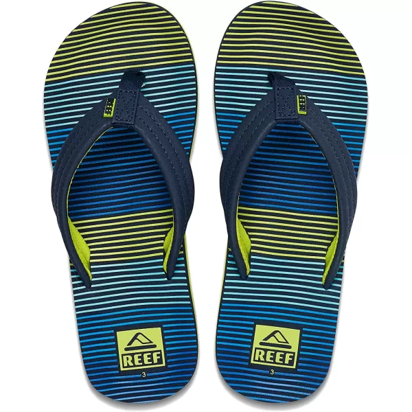 imageREEF UnisexChild Kids Ahi FlipFlopAqua Green Stripe