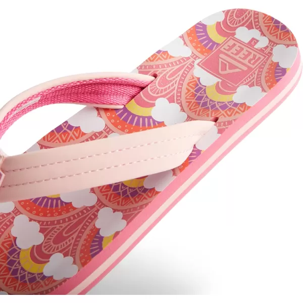imageREEF UnisexChild Kids Ahi FlipFlopRainbows and Clouds