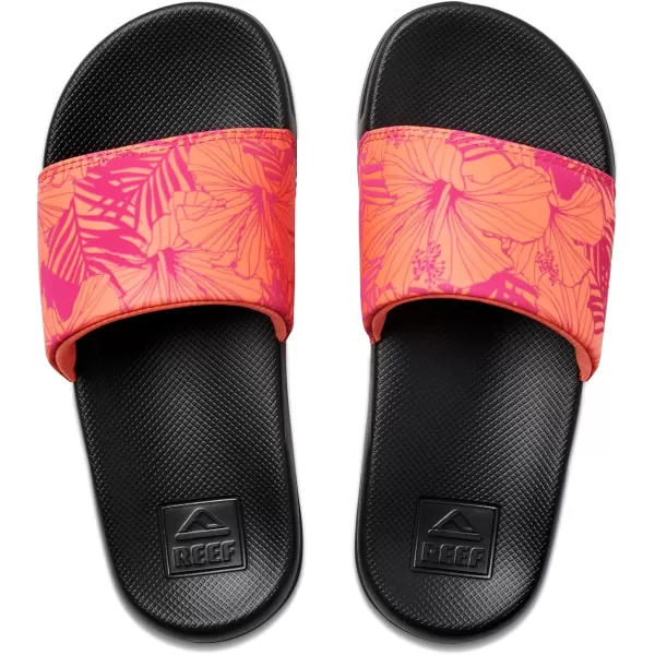 imageREEF UnisexChild Kids One Slide SandalPink Peacock Hibiscus