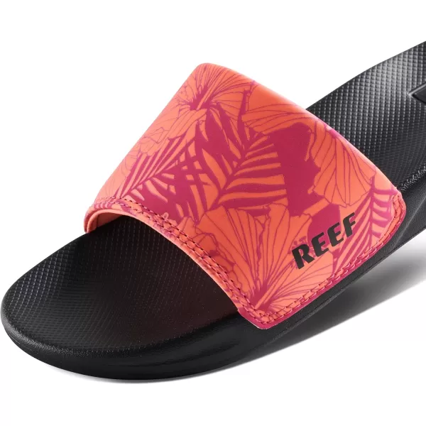 imageREEF UnisexChild Kids One Slide SandalPink Peacock Hibiscus