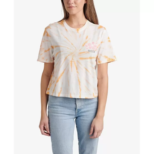 imageREEF Womens Cropped Fit TeesSay PleasePeach Tie Dye