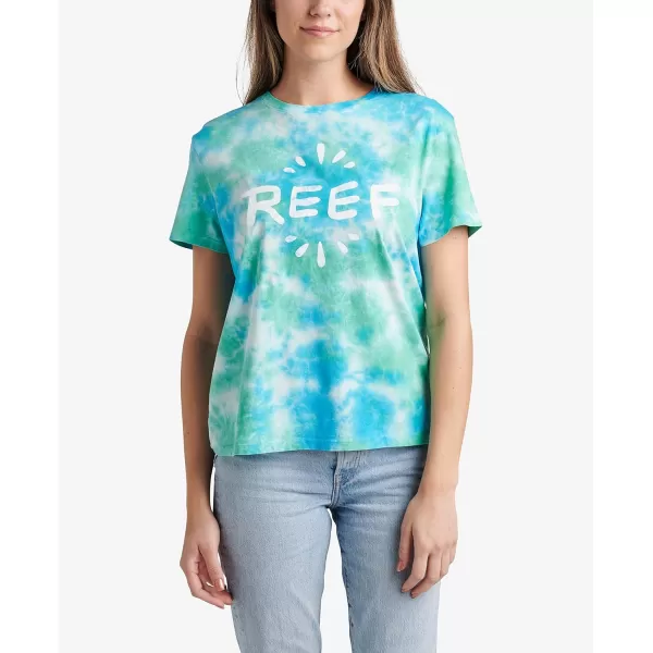 imageREEF Womens Relaxed Fit TeesPower CloudTie Dye Blue