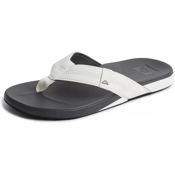 imageREEF Cushion Phantom Mens Flip Flop Ultra Soft Cushion FootbedWhiteCharcoal