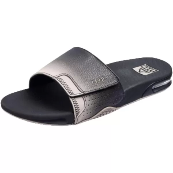 imageREEF Fanning Slide Mens Bottle Opener Sandal Arch Support Durable Outsole Water FriendlyBlackTaupe Fade