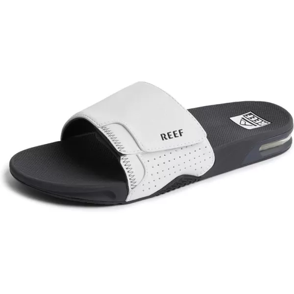 imageREEF Fanning Slide Mens Bottle Opener Sandal Arch Support Durable Outsole Water FriendlyGreyWhite