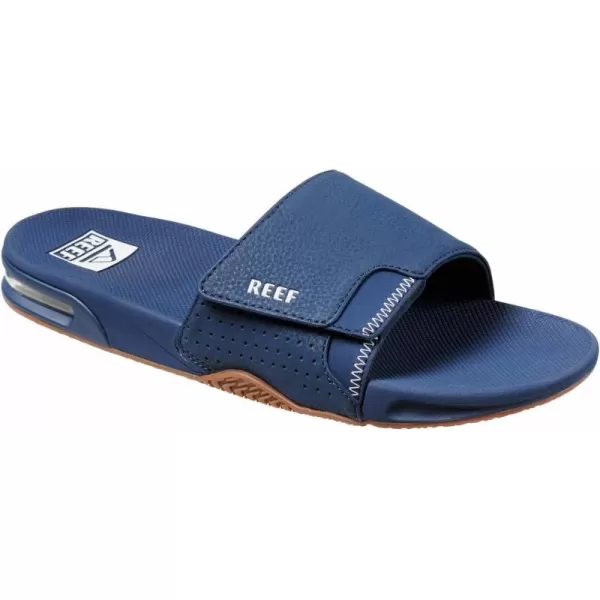 imageREEF Fanning Slide Mens Bottle Opener Sandal Arch Support Durable Outsole Water FriendlyNavyGum
