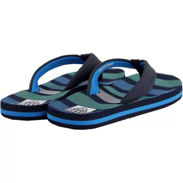 imageREEF Kids Ahi UnisexChild Beach Flip Flop Soft Cushion Footbed Water FriendlyDeep Sea Stripes