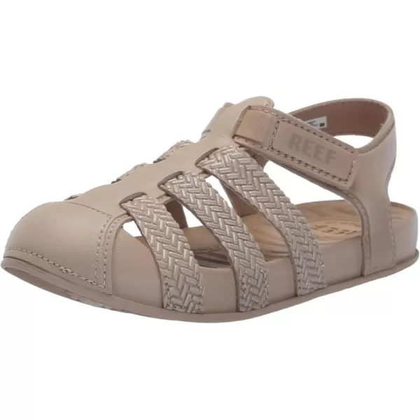 imageREEF Kids Water Beachy UnisexChild Fisherman Sandal Water Friendly Adjustable Velcro Strap Closed ToeGolden Hour