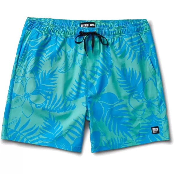 imageREEF Mens 17quot Elastic Waist ShortWaltonElectric Green