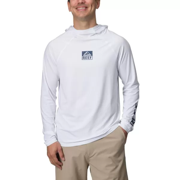 imageREEF Mens Hooded Rashguard Surf ShirtBright White Wellietoo Scuba
