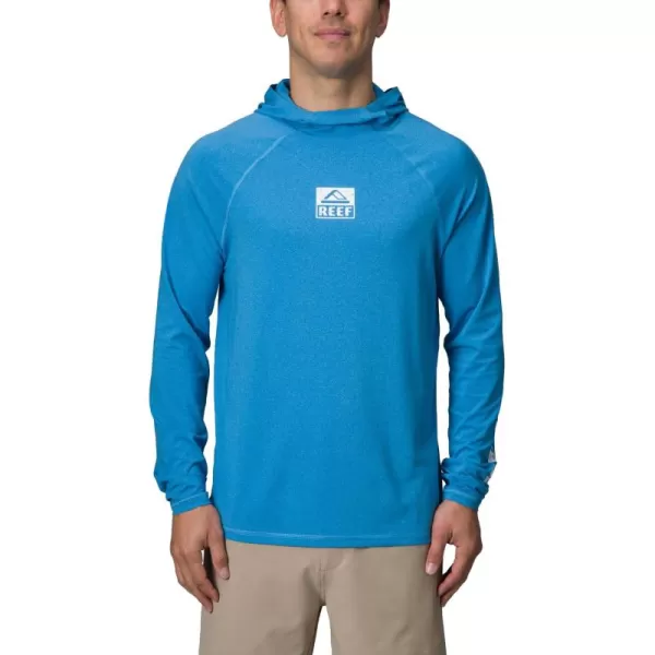 imageREEF Mens Hooded Rashguard Surf ShirtBrilliant Blue Wellietoo Scuba