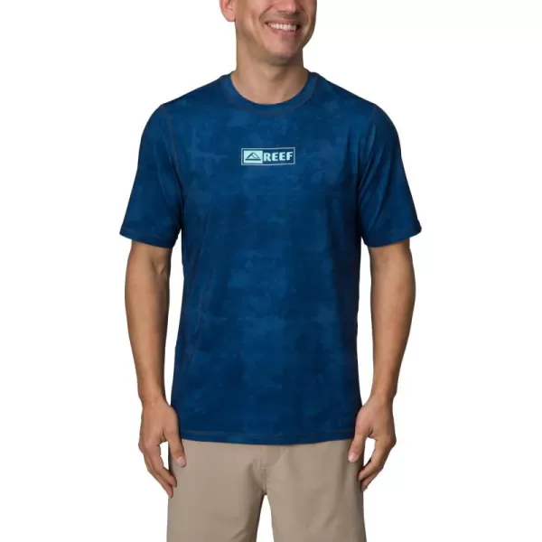 imageREEF Mens Short Sleeve RashguardInsigna Blue Water Print Ellsworth