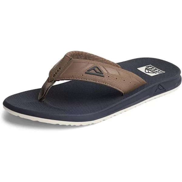 imageREEF Phantoms Mens Beach Flip Flop Water Friendly Soft and Supportive Molded FootbedKhaki Navy