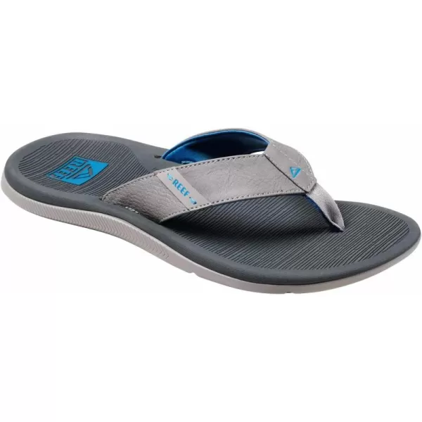 imageREEF Santa Ana Mens Flip Flop Arch Support Water Friendly Non Marking OutsoleBlueLight Grey